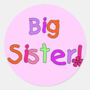 Adesivo Redondo Big Sister T-shirts e presentes