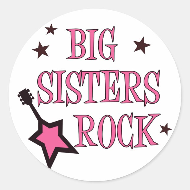 Adesivo Redondo Big Sisters Rock (Frente)