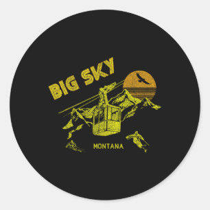 Adesivo Redondo Big Sky Montana em Leve de Pé Retroativo