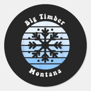Adesivo Redondo Big Timber Montana Snowflake Natal Souv