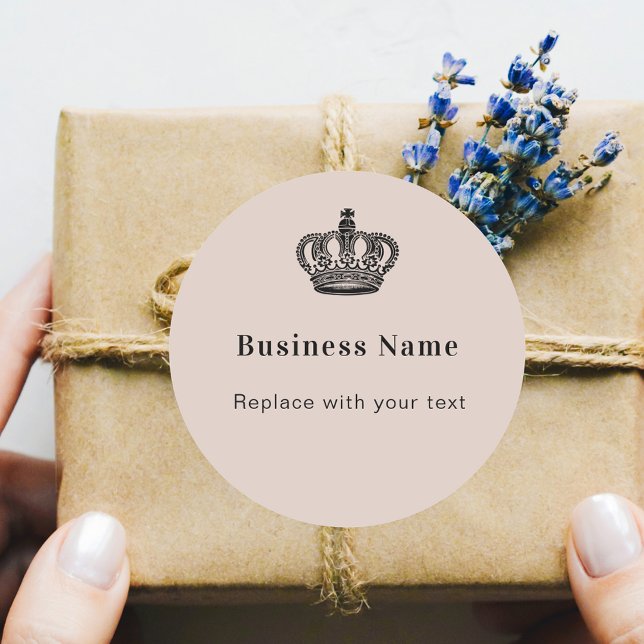 Adesivo Redondo Bigão real da coroa comercial (Criador carregado)