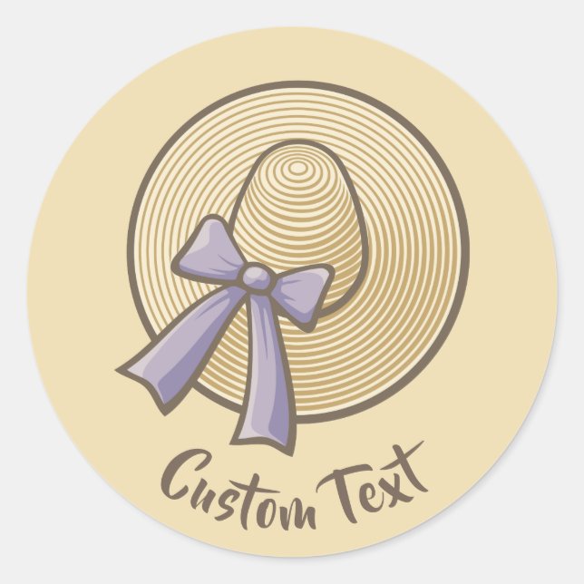 Adesivo Redondo Bige De Chapéu Amplo E Brimado (Frente)