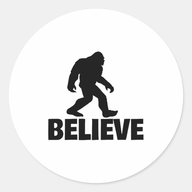 Adesivo Redondo Bigfoot Believe Funny Believe Bigfoot  (Frente)
