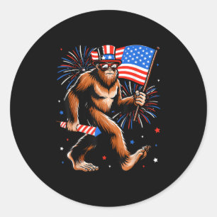 Adesivo Redondo Bigfoot Firework American Flag Bigfoot 4 De Julho
