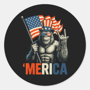 Adesivo Redondo Bigfoot Rock And Roll merica Usa Bandeira American