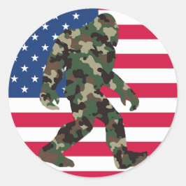Adesivo Redondo Bigfoot Sasquatch Camo