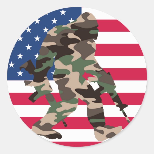 Adesivo Redondo Bigfoot Sasquatch Camo (Frente)