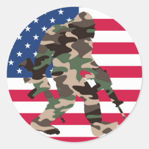 Adesivo Redondo Bigfoot Sasquatch Camuflagem
