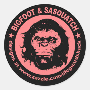 Adesivo Redondo BIGFOOT & SASQUATCH www.Zazzle.com/LifeguardShack