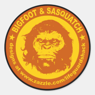 Adesivo Redondo BIGFOOT & SASQUATCH www.Zazzle.com/LifeguardShack