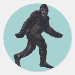 Adesivo Redondo Bigfoot Sasquatch Yetti