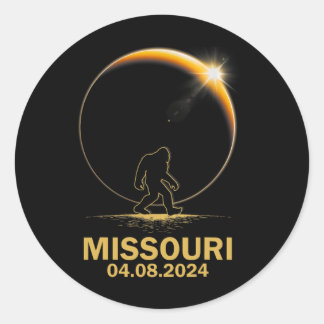 Adesivo Redondo Bigfoot Total Solar Eclipse 4.08.2024 Missouri