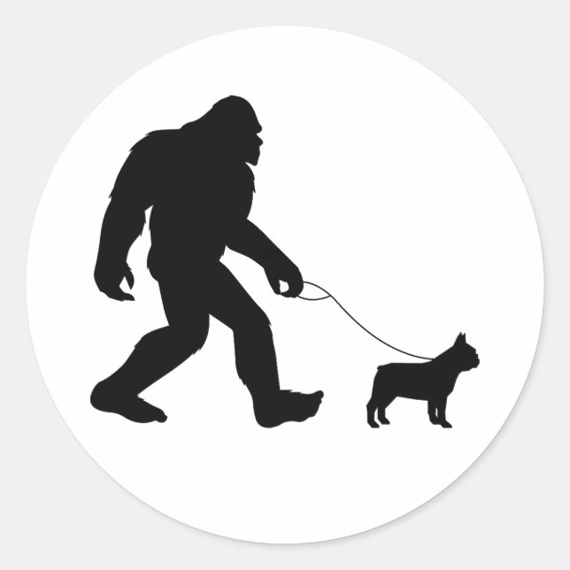 Adesivo Redondo Bigfoot Walking French Bulldog (Frente)