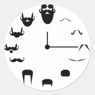 Adesivo Redondo Bigode Clockface