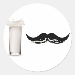 Adesivo Redondo Bigode do leite