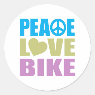 Adesivo Redondo Bike do Amor pela Paz