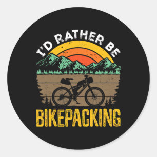 Adesivo Redondo Bikepacking Ciclista De Bicicleta De Montanha Cicl
