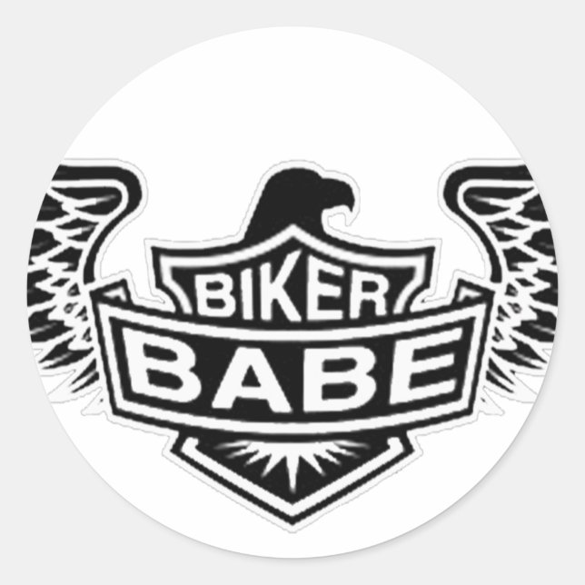 Adesivo Redondo Biker Babe (Frente)