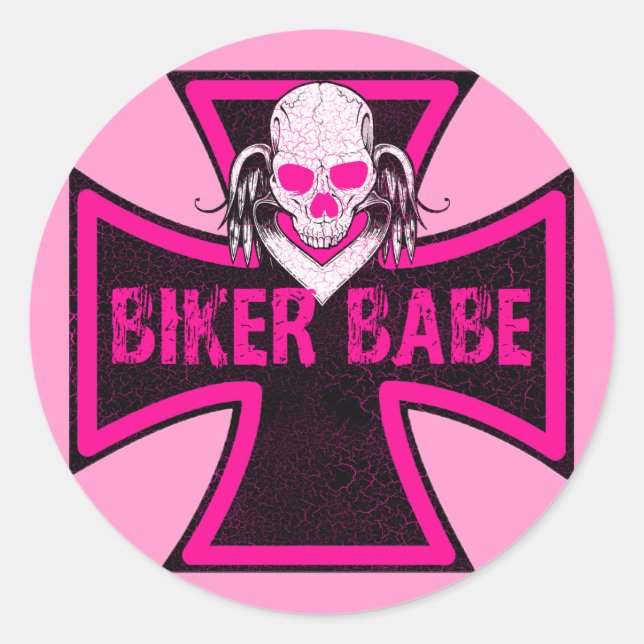 ADESIVO REDONDO BIKER BABE (Frente)