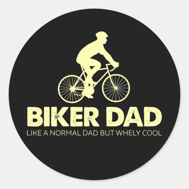 Adesivo Redondo Biker Dad Like A Normal Dad Cycling Biking (Frente)