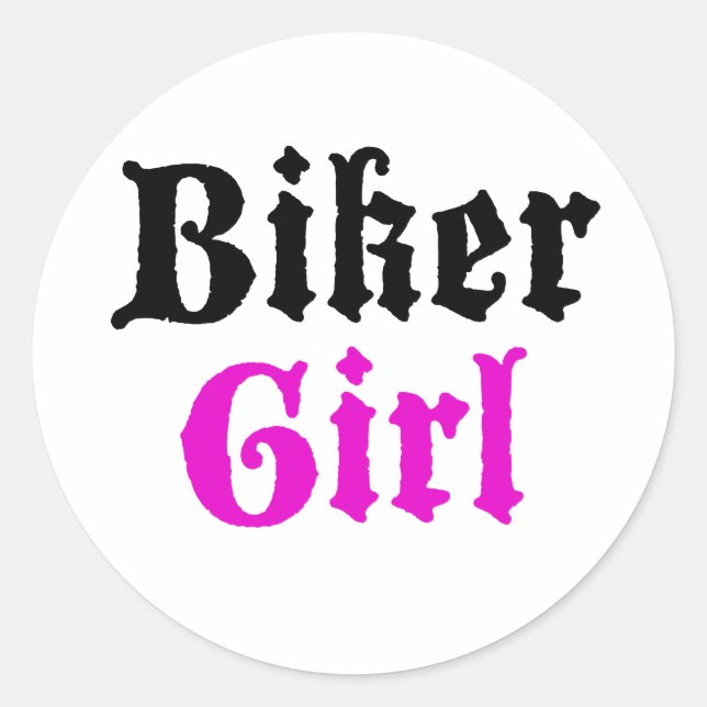 Adesivo Redondo Biker Girl (Frente)