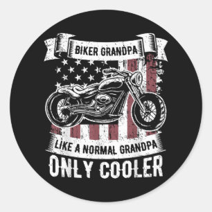Adesivo Redondo Biker Grandpa Ride Motociclos R