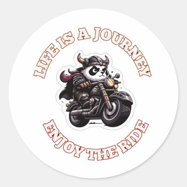 Adesivo Redondo Biker Life é uma Jornada (Frente)