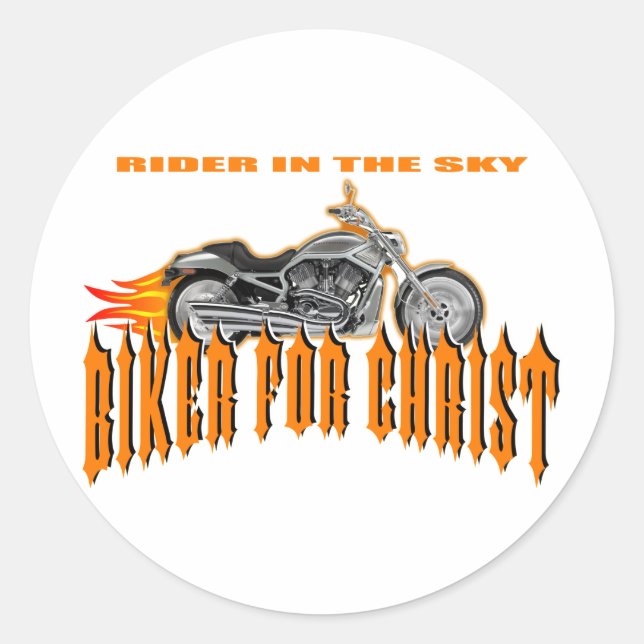Adesivo Redondo Biker para Cristo (Frente)