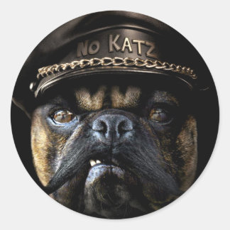 Adesivo Redondo Biker Pug