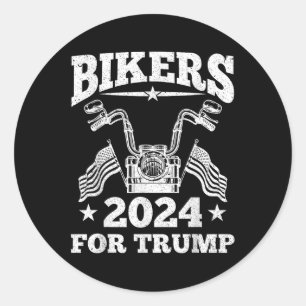 Adesivo Redondo Bikers For Trump Motorcycle I Back Trump 2024