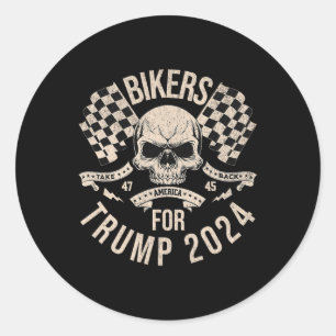 Adesivo Redondo Bikers For Trump Retomar A Eleição Americana De 20