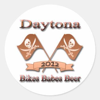 Adesivo Redondo Bikes Babes Beer 2012 Daytona vermelho
