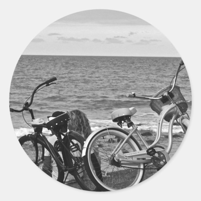 Adesivo Redondo Bikes pelo mar (Frente)