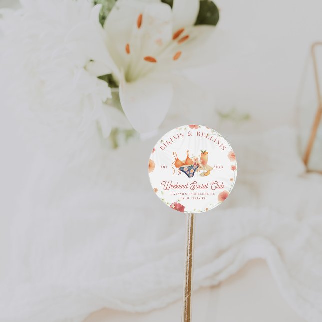 Adesivo Redondo Bikinis & Bellinis Clube Social da Despedida de So (Criador carregado)