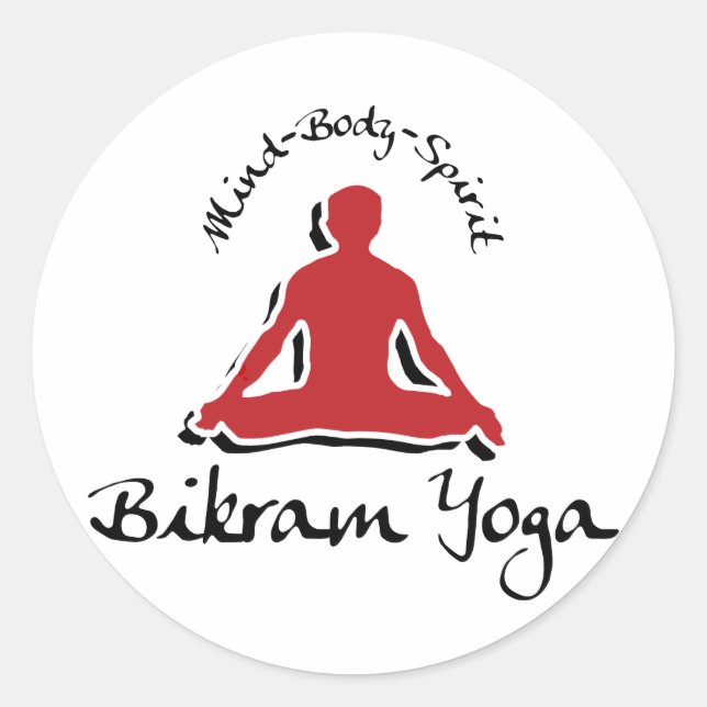 Adesivo Redondo Bikram Yoga (Frente)