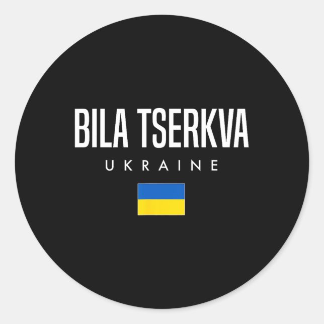 Adesivo Redondo Bila Tserkva Ucrânia  (Frente)
