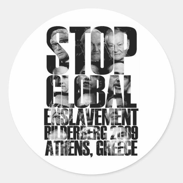 Adesivo Redondo Bilderberg (Guerra ANTI-NWO) (Frente)
