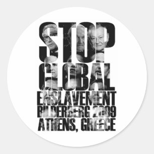 Adesivo Redondo Bilderberg (guerra de ANTI-NWO)