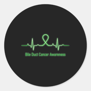 Adesivo Redondo Bile Duct Cancer consciência pulsação Luta Fé H