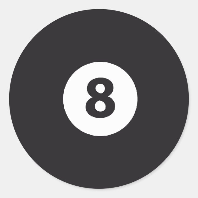 Adesivo Redondo Bilhar 8 (Frente)