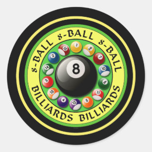 ADESIVO REDONDO BILHAR 8-BALL