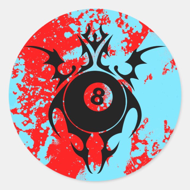 Adesivo Redondo bilhar, tribal. (Frente)