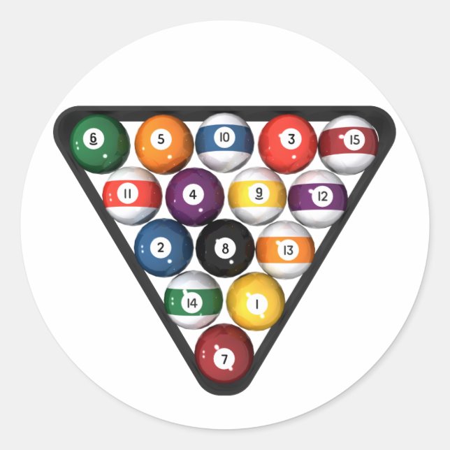 Adesivo Redondo Bilhares / Bolas de Piscina (Frente)