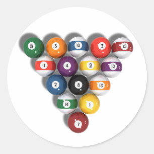 Adesivo Redondo Bilhares / Bolas de Piscina com Sombra Largada: