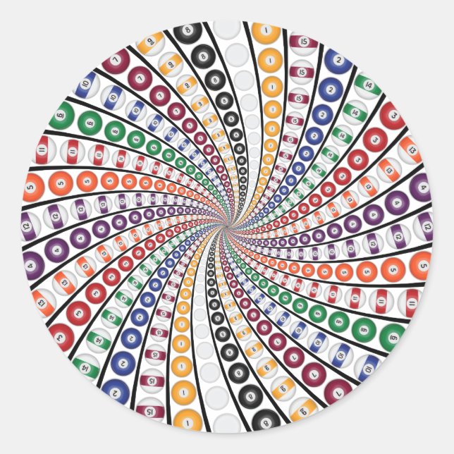 Adesivo Redondo Bilhares / Bolas de Piscina Vortex: (Frente)