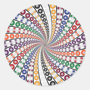 Adesivo Redondo Bilhares / Bolas de Piscina Vortex: