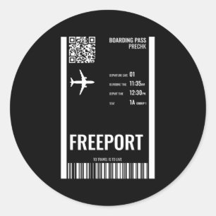 Adesivo Redondo Bilhete de Passagem da Companhia Aérea de Bordo Fr