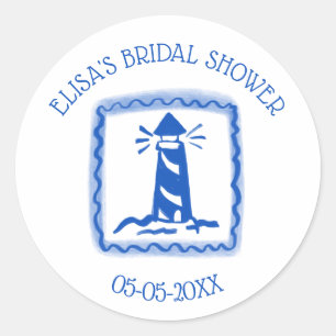 Adesivo Redondo Bilhetes de Amor do Farol Marítimo Personalizado p