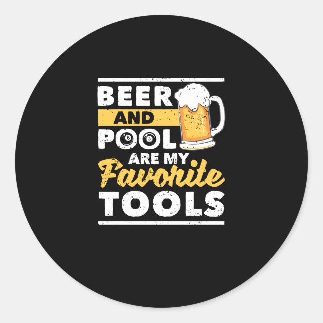 Adesivo Redondo Biliões engraçados do jogador de piscina 8 bolas (Frente)