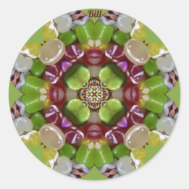 ADESIVO REDONDO BILL~ PÁSCOA CANDY JELLY BEANS ~ (Frente)